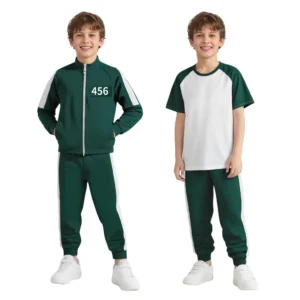 Squid Game Green Costume For Kids (Jacket & Trouser)