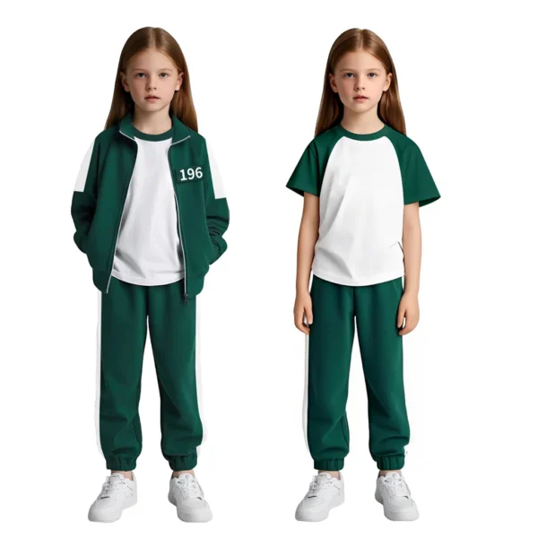 Squid Game Green Costume For Kids (Jacket & Trouser) - Image 2